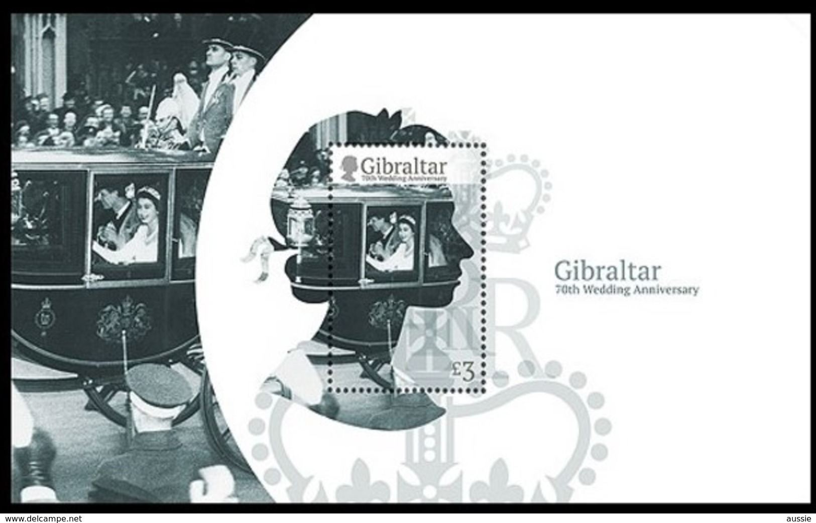 Gibraltar 2017 Micheln° Bloc 127 *** MNH  70th Anniversary Wedding Queen Elizabeth II - Familles Royales