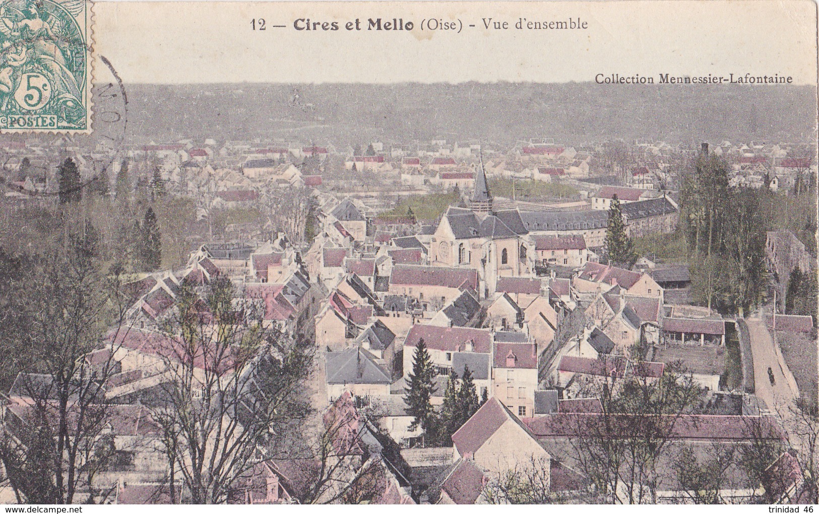 CIRE ET MELLO 60  PRES DE MONTATAIRE ET ERCUIS  ( VUE D' ENSEMBLE )  COLORISEE - Autres & Non Classés