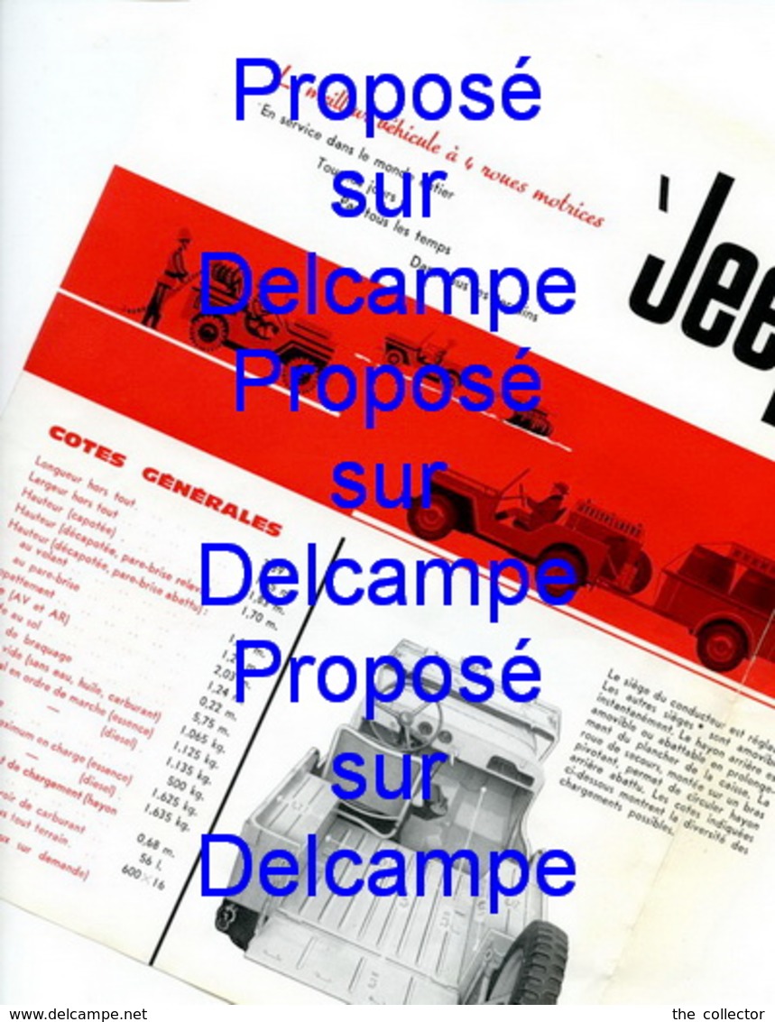 Piece Sur Le Theme De Feullet Automobile Publicitaire Et Technique En 4 Pages - Jeep - JH-102 - Publicités