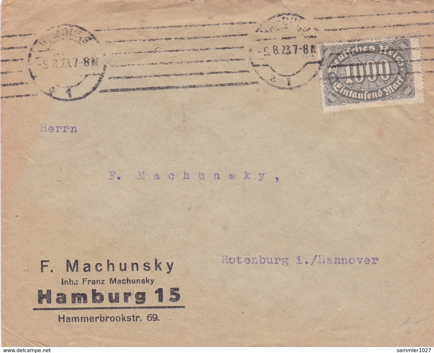 Brief Aus Hamburg 1923 - Lettres & Documents