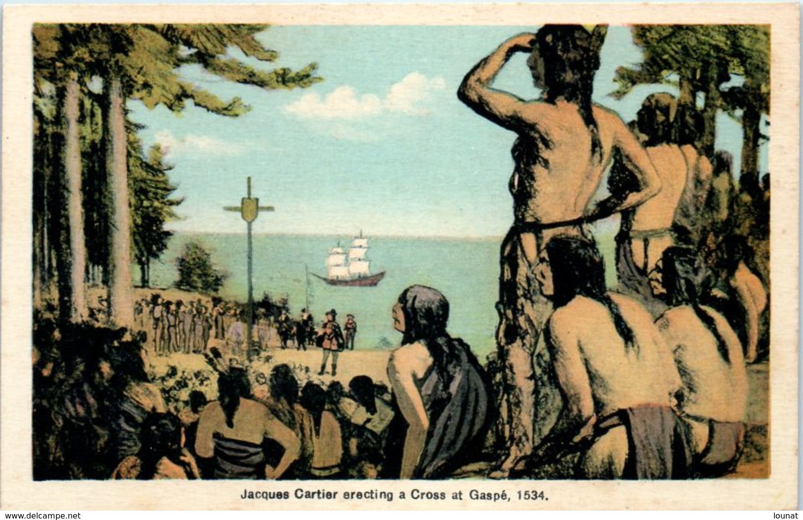 Jacques Cartier Erecting A Cross At Gaspé, 1534 - CANADA - Gaspé