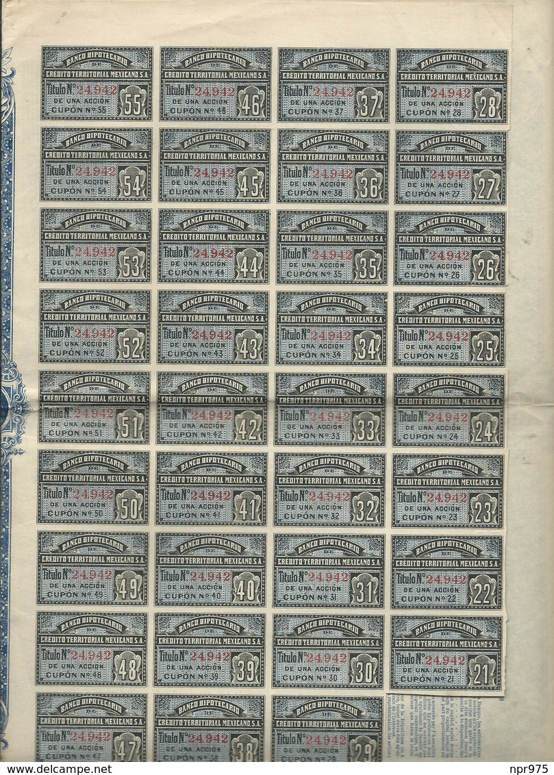 Action Et Titres  Credit Territorial Mexicano  No 24.942 - Autres & Non Classés