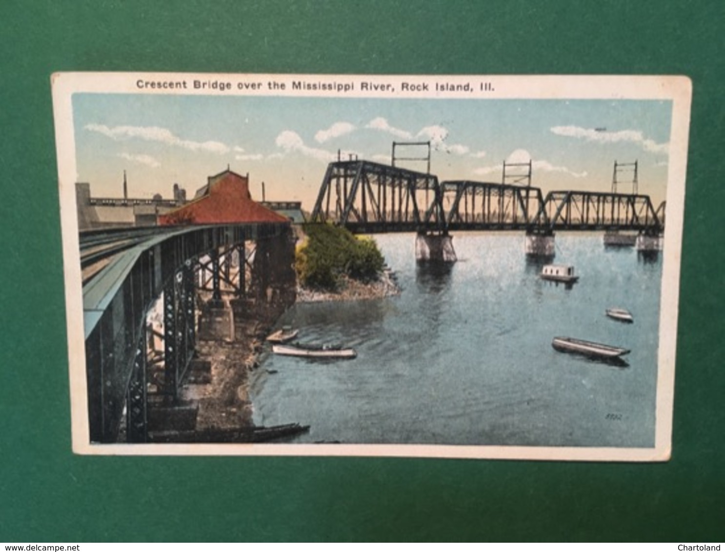 Cartolina Crescent Bridge Over The Mississippi River - Rock Island - III - 1922 - Non Classificati