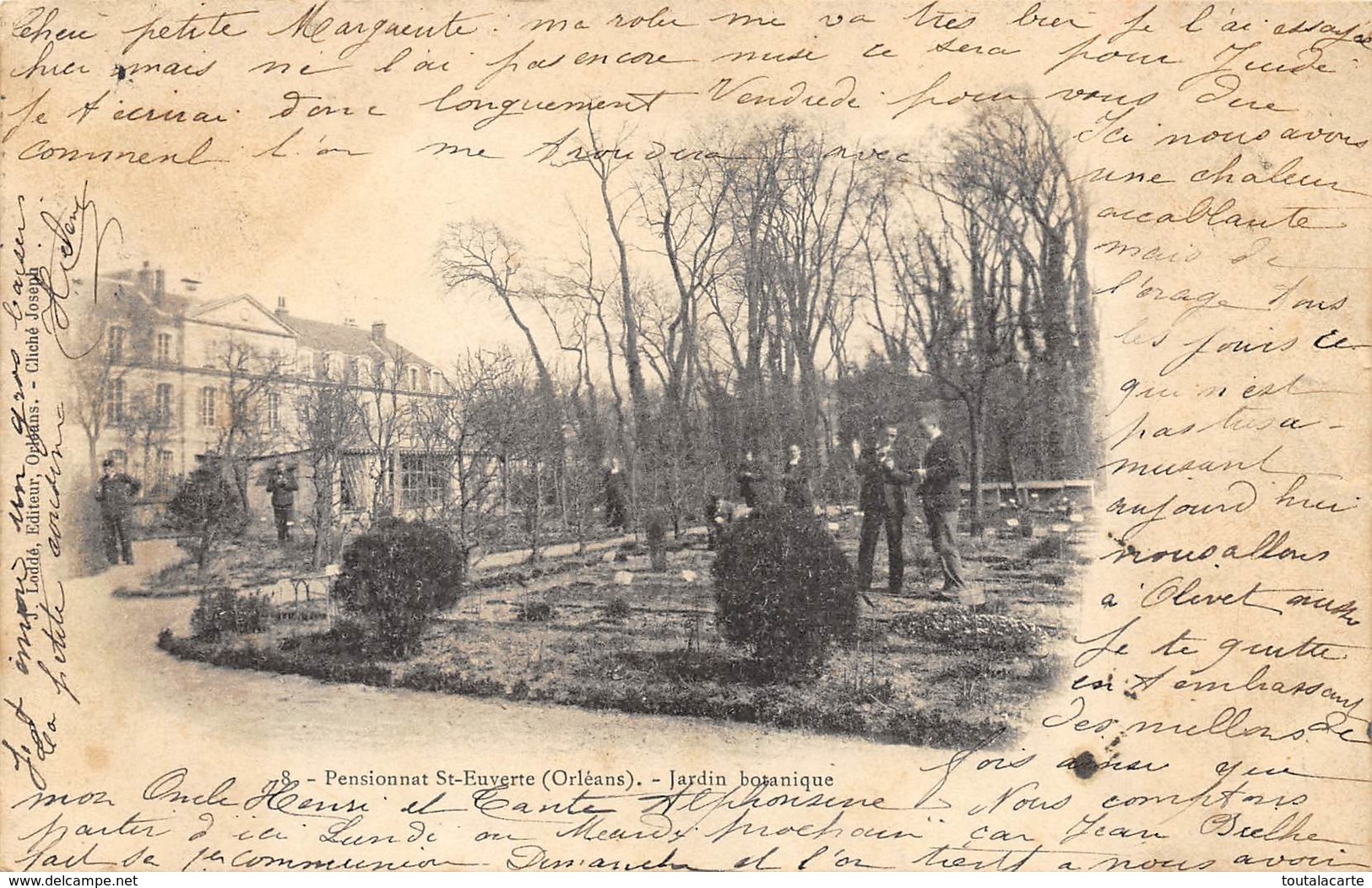 CPA 45 ORLEANS PENSIONNAT ST EUVERTE JARDIN BOTANNIQUE 1903 - Orleans