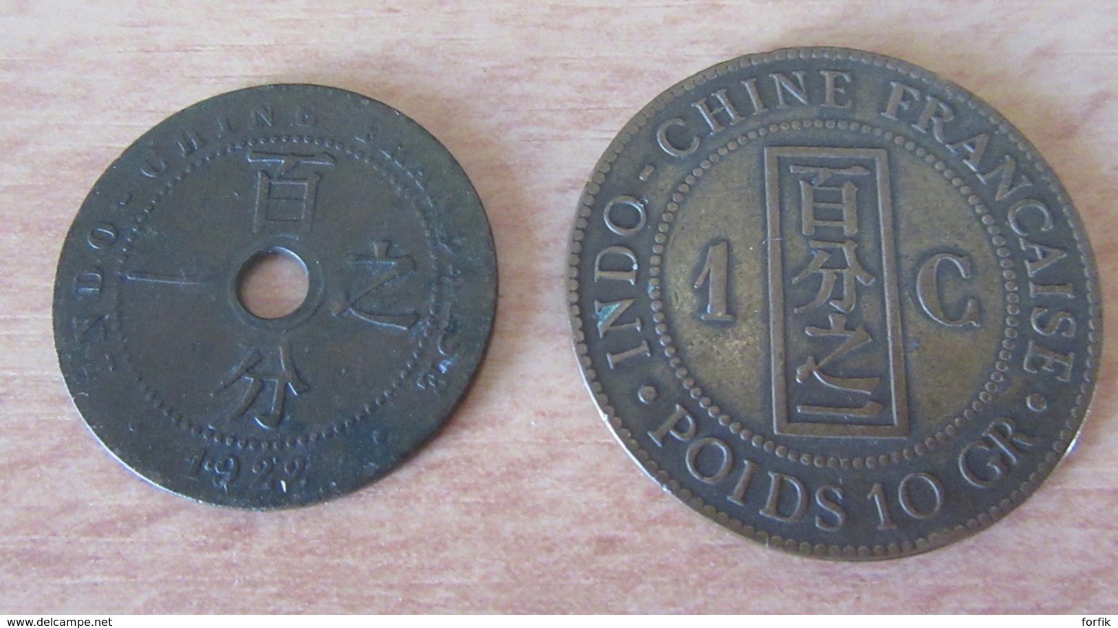France / Indochine - 2 Monnaies 1 Centime 1888 Et 1922 - TB / TTB - Other & Unclassified