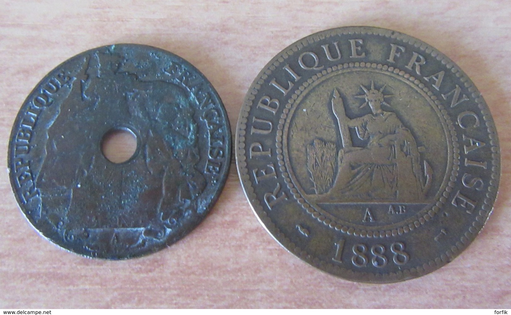 France / Indochine - 2 Monnaies 1 Centime 1888 Et 1922 - TB / TTB - Autres & Non Classés