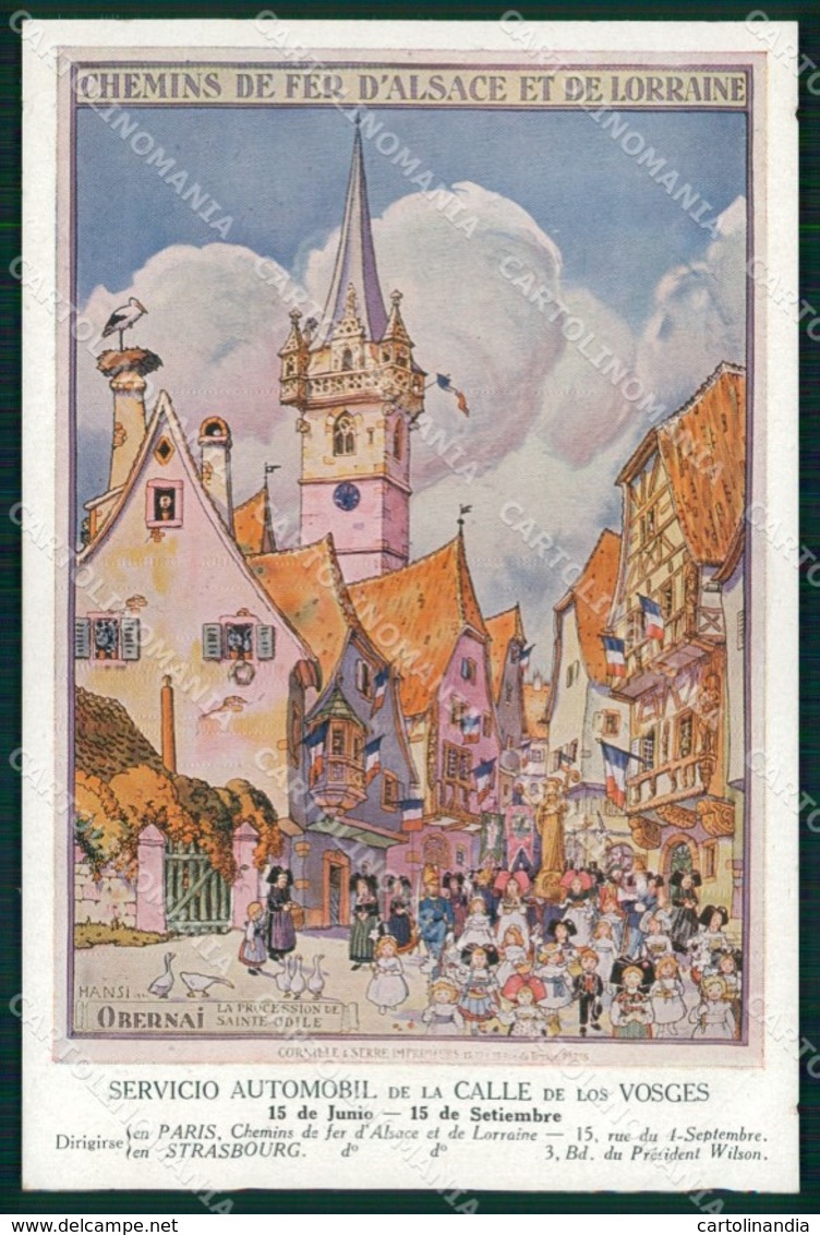 Artist Signed Illustratori Obernai Alsace Lorraine Hansi Cartolina XB7266 - Altri & Non Classificati