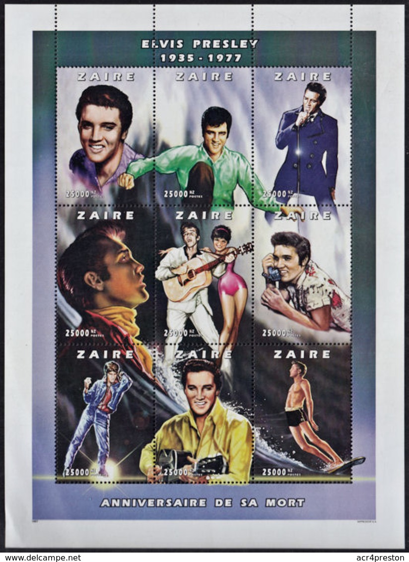 E0005 ZAIRE 1997,  COB BL 111. Death Anniversary Of Elvis Presley MNH - Neufs