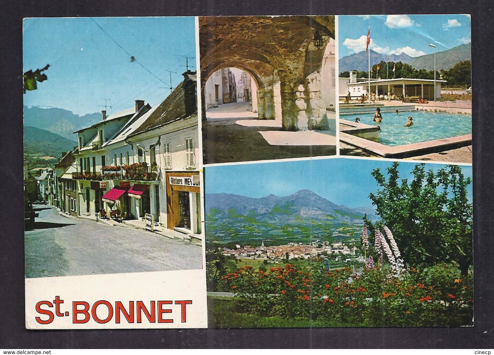 CPSM 05 - SAINT-BONNET - TB CP Multivue Dont Vue Générale , Les Arcades , La Piscine - Autres & Non Classés