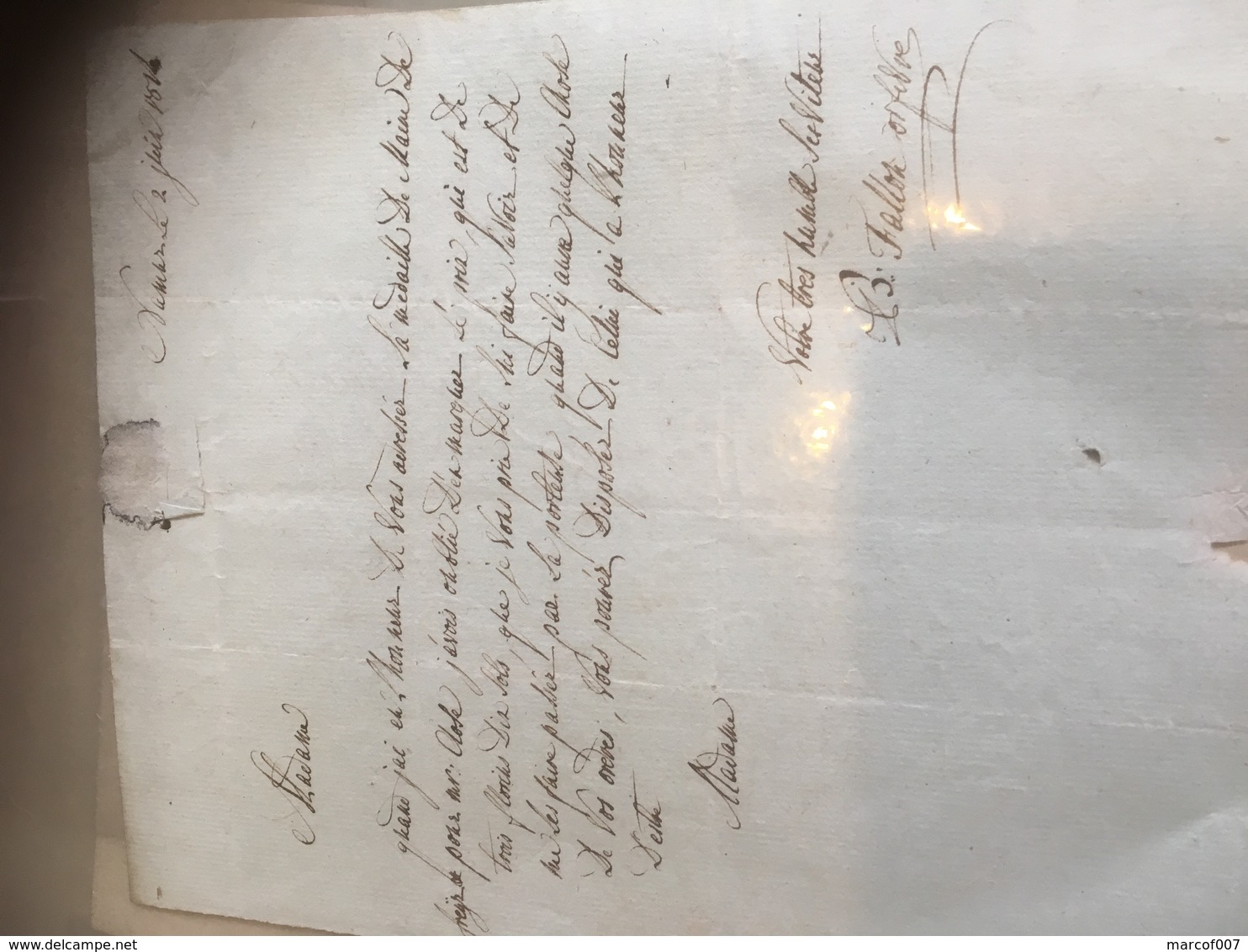 Lettre De Namur Pour Dînant 1814 + Griffe Franco Manuscrite - 1794-1814 (French Period)