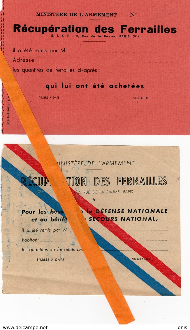 Militaria 39-45 ;Notice Pour Correspondance Zone Non Occupée +2 Papiers :récupération Des Ferrailles - 1939-45