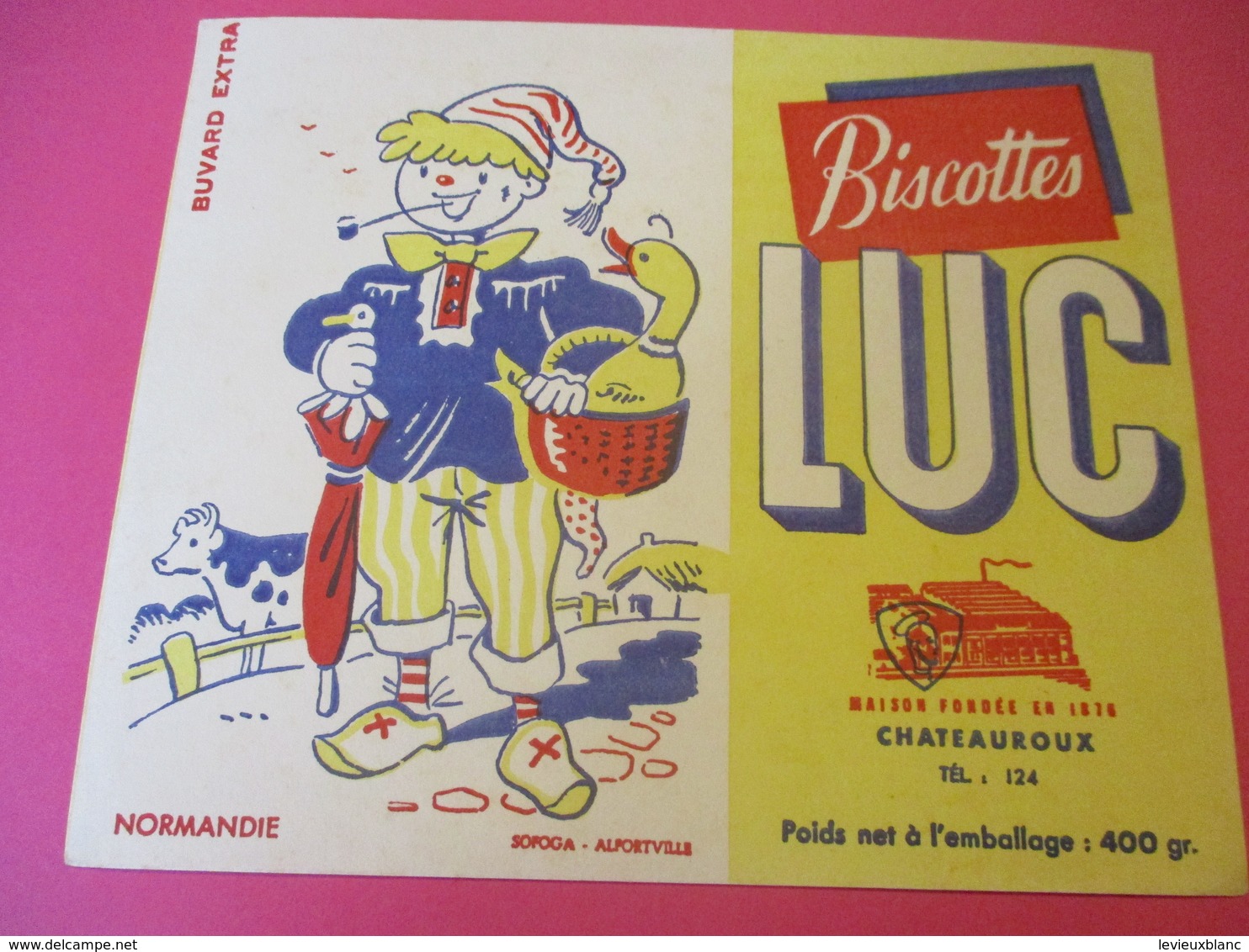Buvard/Biscottes/LUC//CHATEAUROUX/400 Gr/Normandie /SOFOGA//Vers 1940-60  BUV391 - Bizcochos