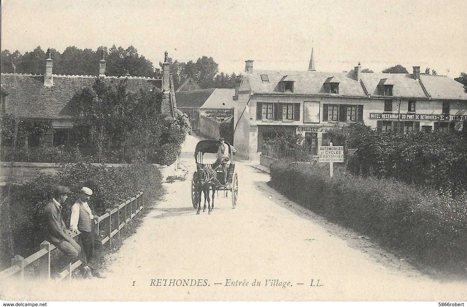 CARTE POSTALE ORIGINALE ANCIENNE : RETHONDES  ENTREE DU VILLAGE  ANIMEE  OISE (60) - Rethondes