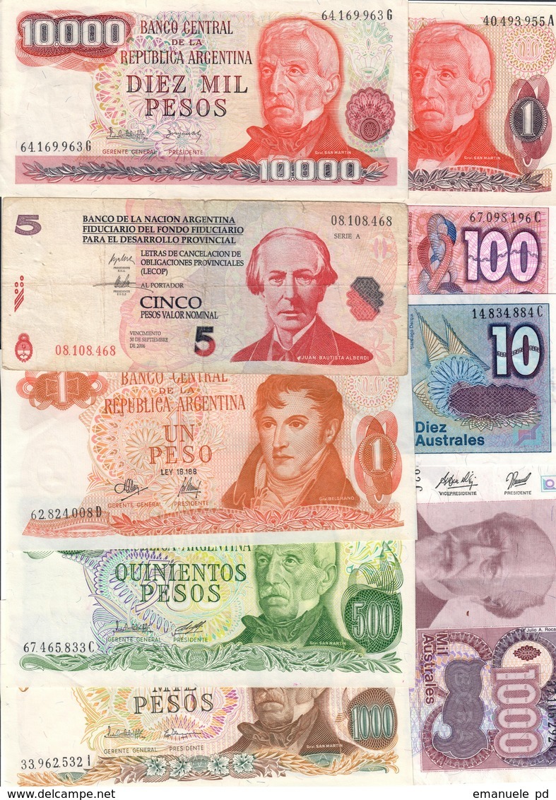 Argentina Lot  7 Banknotes - Argentina