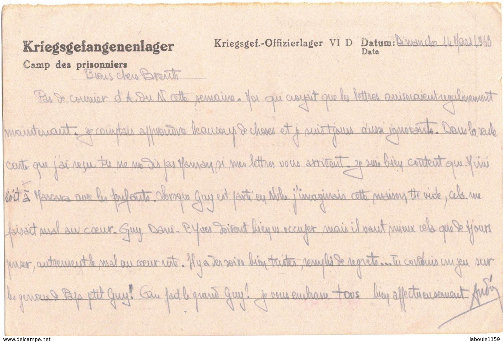 Kriegsgefangenenpost GUERRE CAMP MÜNSTER DALLEE Kriegsgefangenenlager OFLAG VI D VIGNETTE TIMBRE STALAG MASCARA ORAN - Guerre De 1939-45