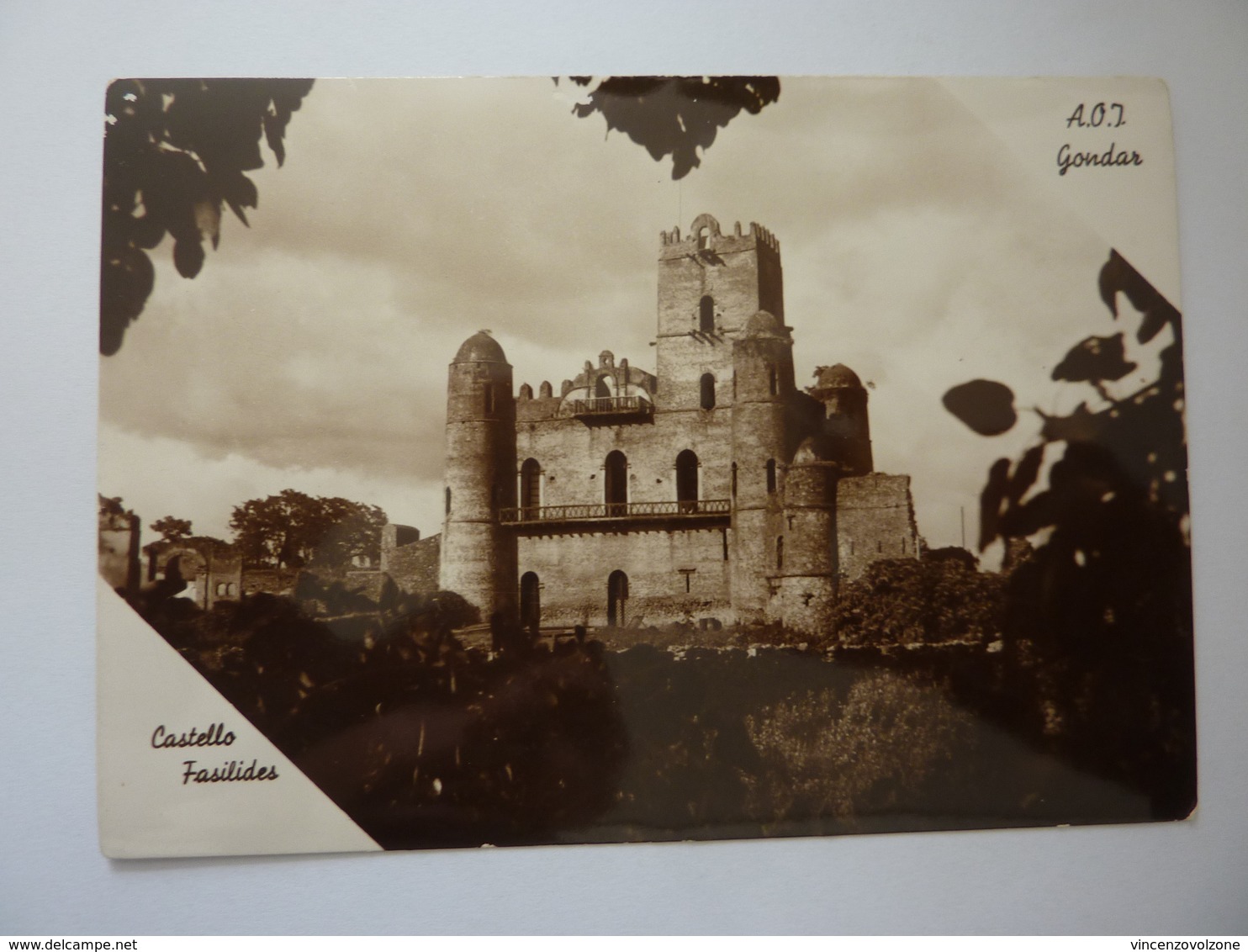 Cartolina "A.O.I.  Gondar  CASTELLO FASILIDES" Foto Edizione Gilli, Gondar Anni '30 - Äthiopien