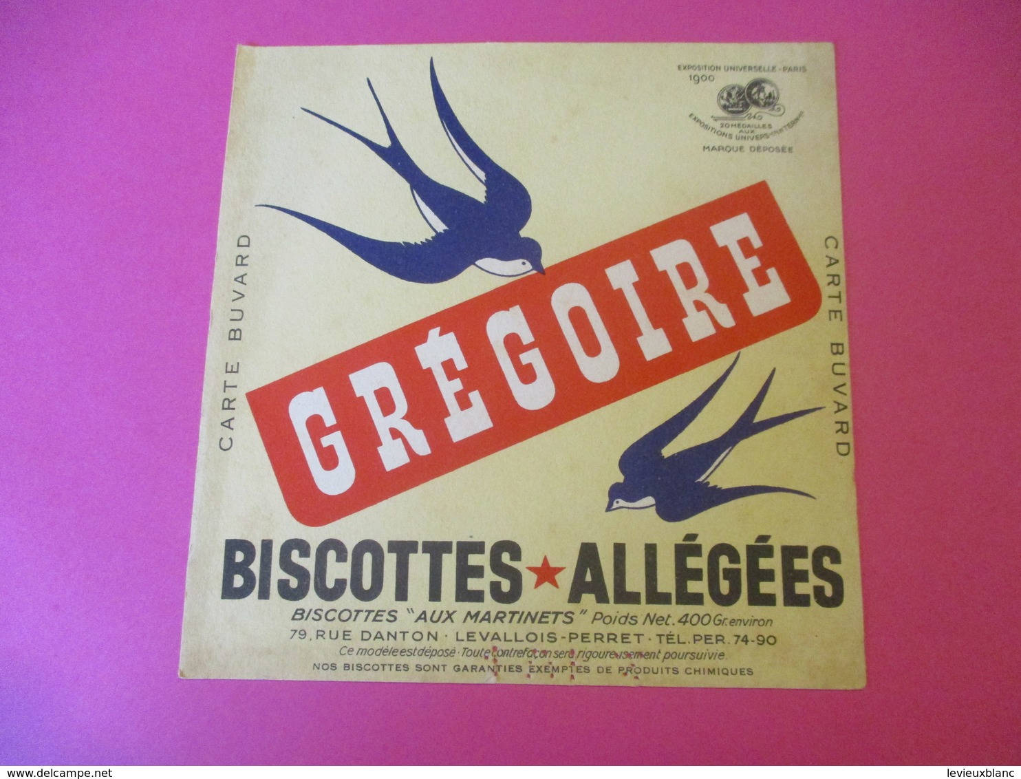 3 Buvards /Biscottes/GREGOIRE/Biscottes Allégées/Biscottes Aux Martinets/Levallois-Perret/ Seine/Vers 1940-60  BUV401 - Biscottes