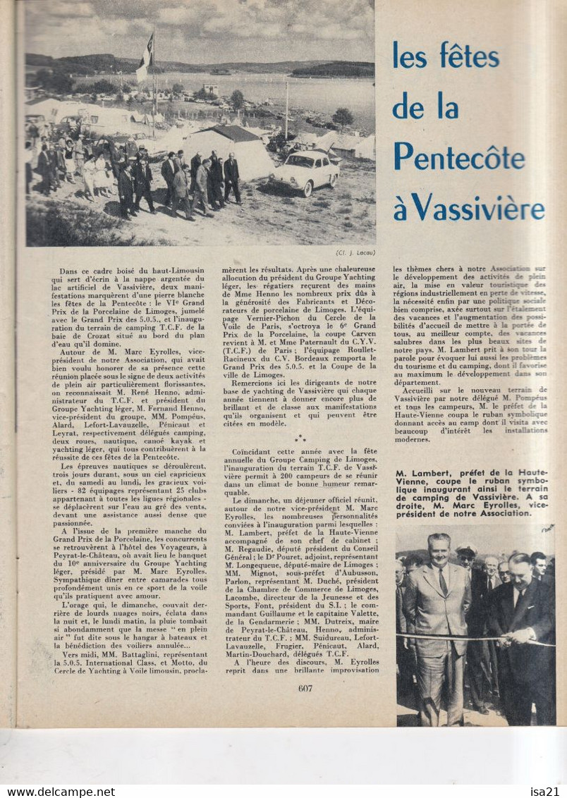 La Revue Du Touring Club 1960 Septembre: Bellac, Pont Du Gard, Montigny-sur-Aube, Amsterdam. Le Sommaire Est Scanné. - Tourisme & Régions