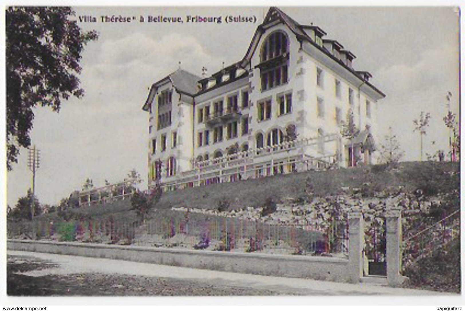 Cpa Bon Etat , Suisse , Fribourg  ," Villa Thérèze"à Bellevue   Fribourg - Fribourg