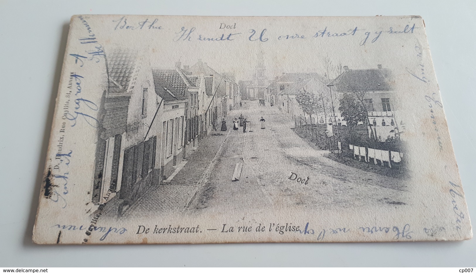 *DOEL  De Kerkstraat - La Rue De L'Eglise  Animée Oblitéré En 1902 - Autres & Non Classés