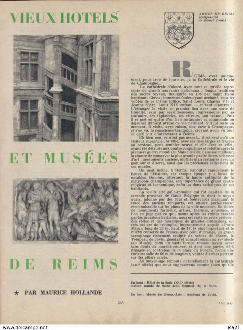 La Revue Du Touring Club 1957 Mai: Le Tour Du Mont-Blanc, Reims, Retord, Auvers Sur Oise, - Tourisme & Régions