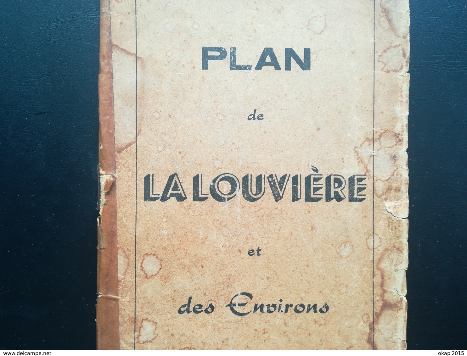 VIEUX PLAN DE LA LOUVIÈRE ET ENVIRONS  PAPIER JAUNI  COLLECTIONS CARTES PLAN DE VILLE - Otros Planes