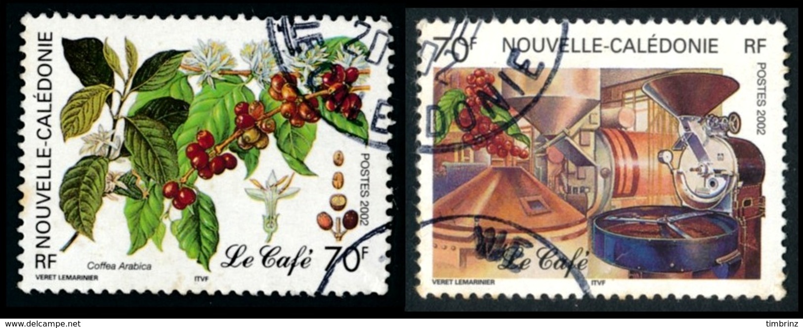 NOUV.-CALEDONIE 2002 - Yv. 869 Et 870 Obl.   Cote= 2,40 EUR - Caféier & Usine, Torréfacteur (2 Val.)  ..Réf.NCE24540 - Oblitérés