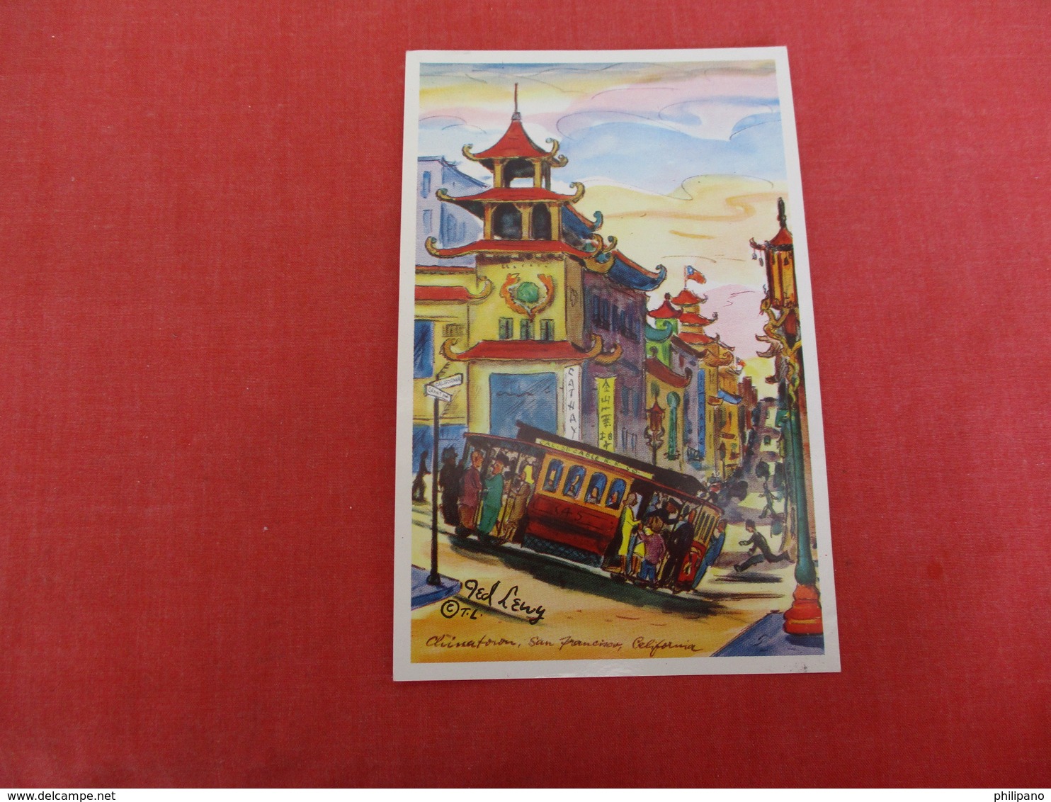 Chinatown  With Cable-- Signed Artist California > San Francisco  -- Ref 3176 - San Francisco