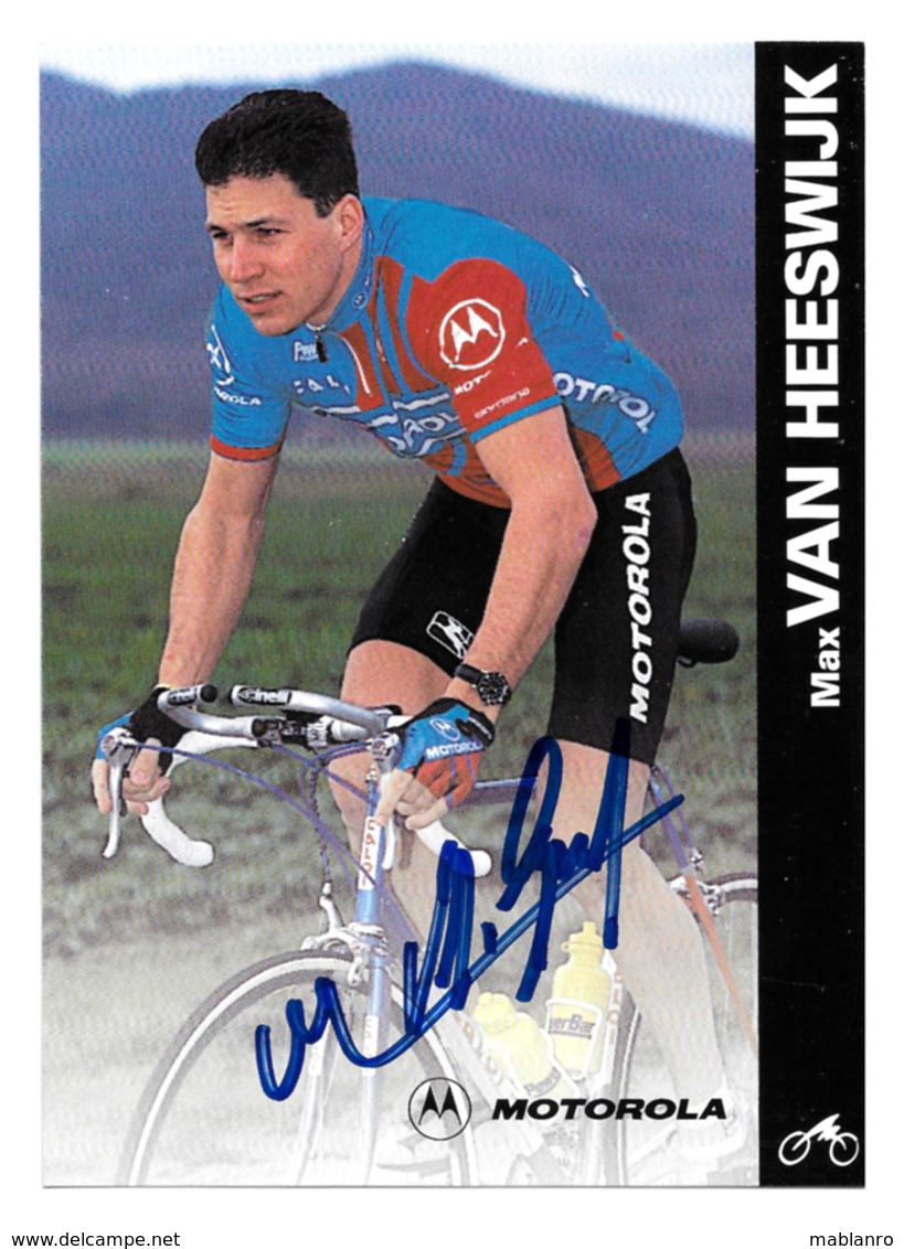 CARTE CYCLISME MAX VAN HEESWIJK SIGNEE TEAM MOTOROLA 1996 - Cyclisme