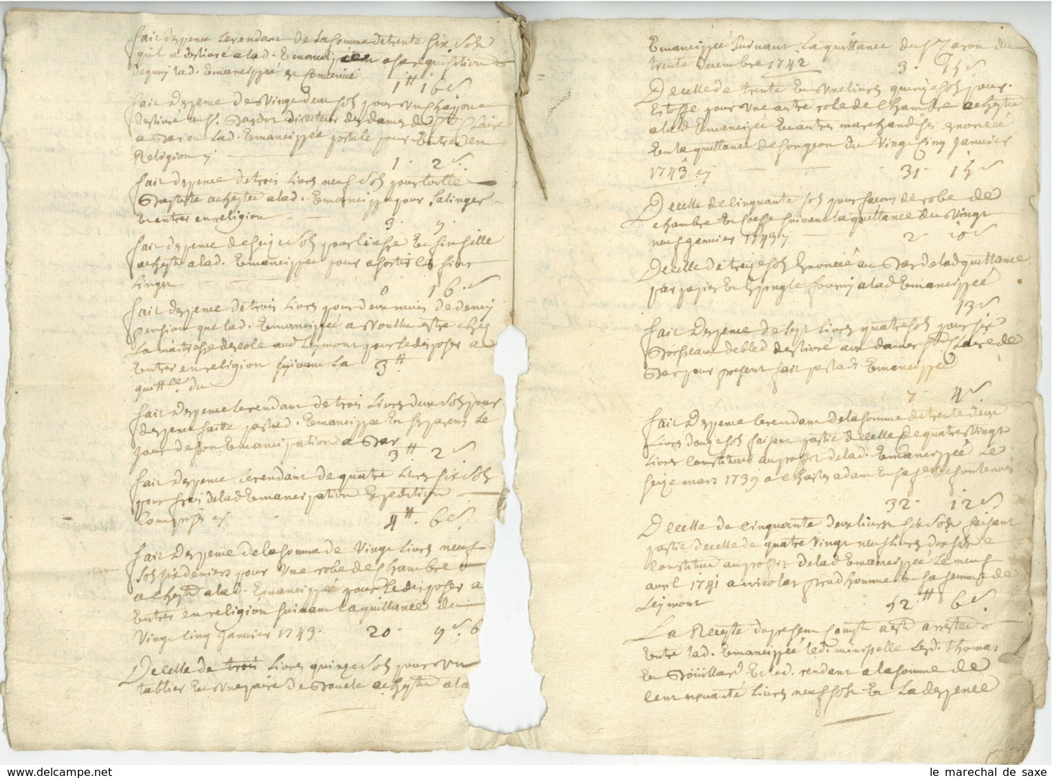 LAIMONT (Meuse) 1743 Bouillard Document 6 Pp. - Manuscritos