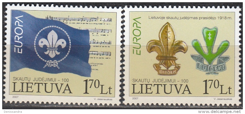 Lietuva 2007 Michel 933 - 934 Neuf ** Cote (2013) 3.00 Euro Europa CEPT Le Scoutisme - Lituanie