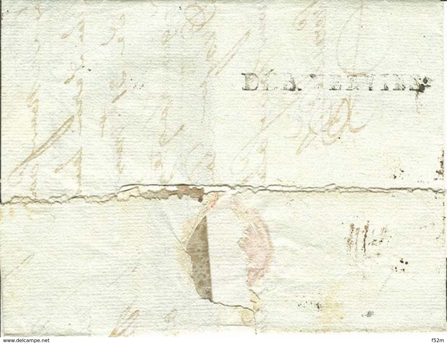 AISNE - LAC - DEB. VERVINS (44x9) Sur Lettre De Lyon (1803) Pour Sogimont Par Verviers (Belgique), Déboursé Non Signalé - 1701-1800: Précurseurs XVIII