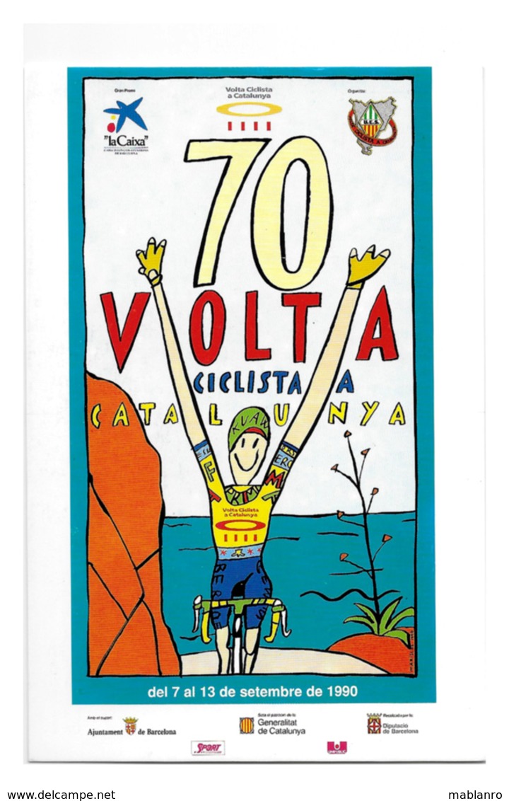 CARTE CYCLISME VOLTA CATALUÑA 1990 - Cyclisme