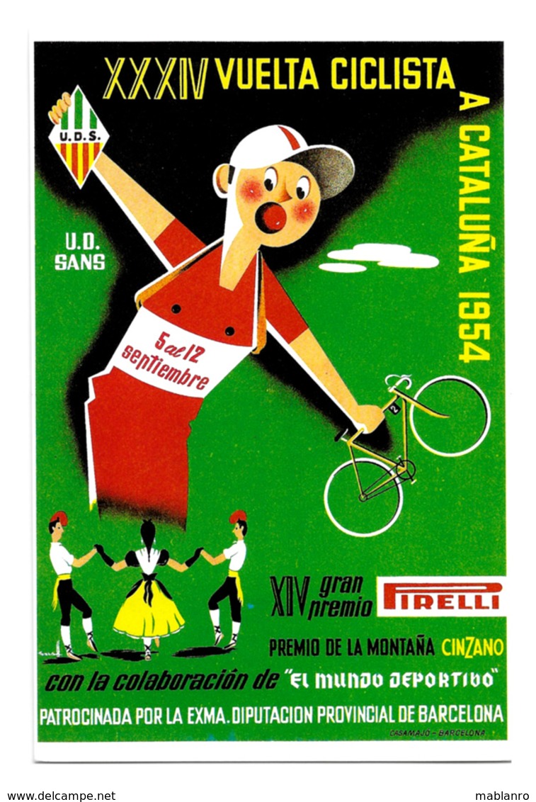 CARTE CYCLISME VOLTA CATALUÑA 1954 - Cyclisme