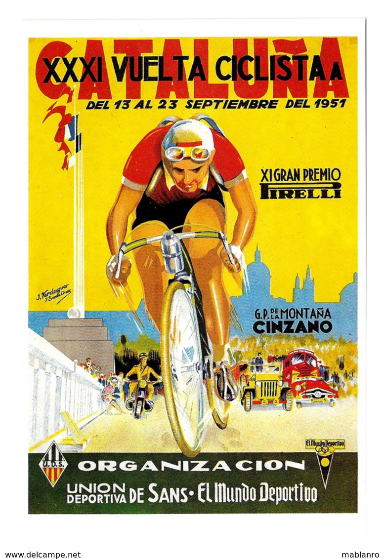 CARTE CYCLISME VOLTA CATALUÑA 1951 - Cyclisme