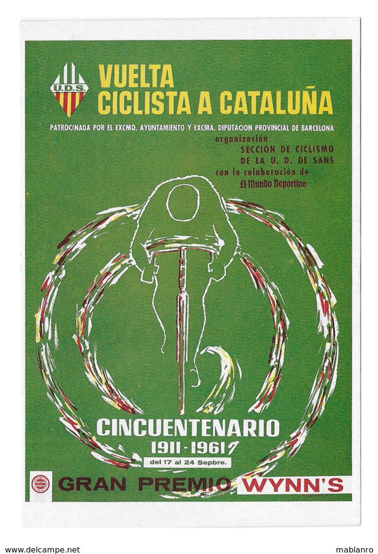 CARTE CYCLISME VOLTA CATALUÑA 1961 - Cyclisme