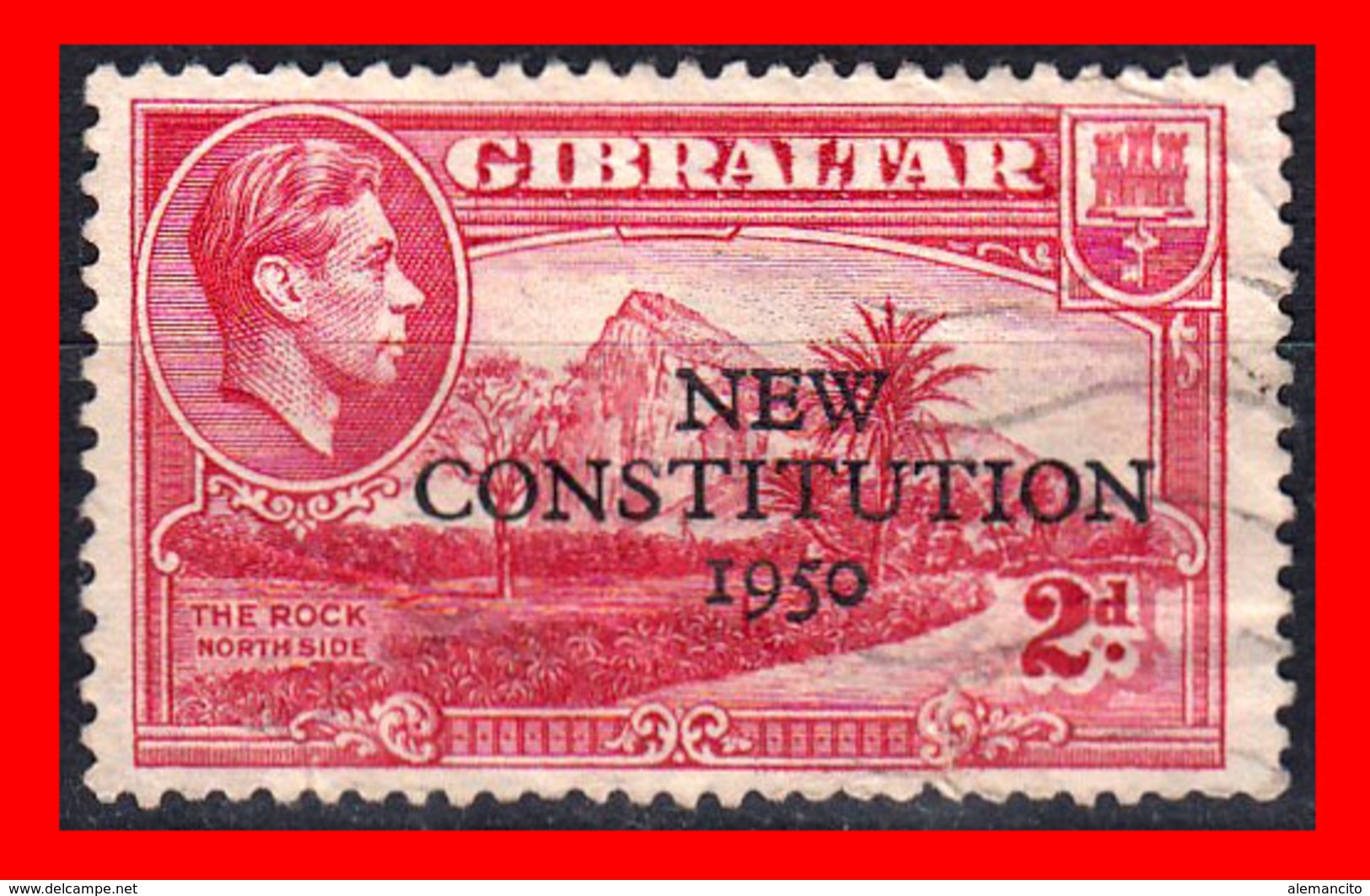 GIBRALTAR SELLOS AÑO 1950 OVERPRINTED "NEW CONSTITUTION 1950" - Gibraltar
