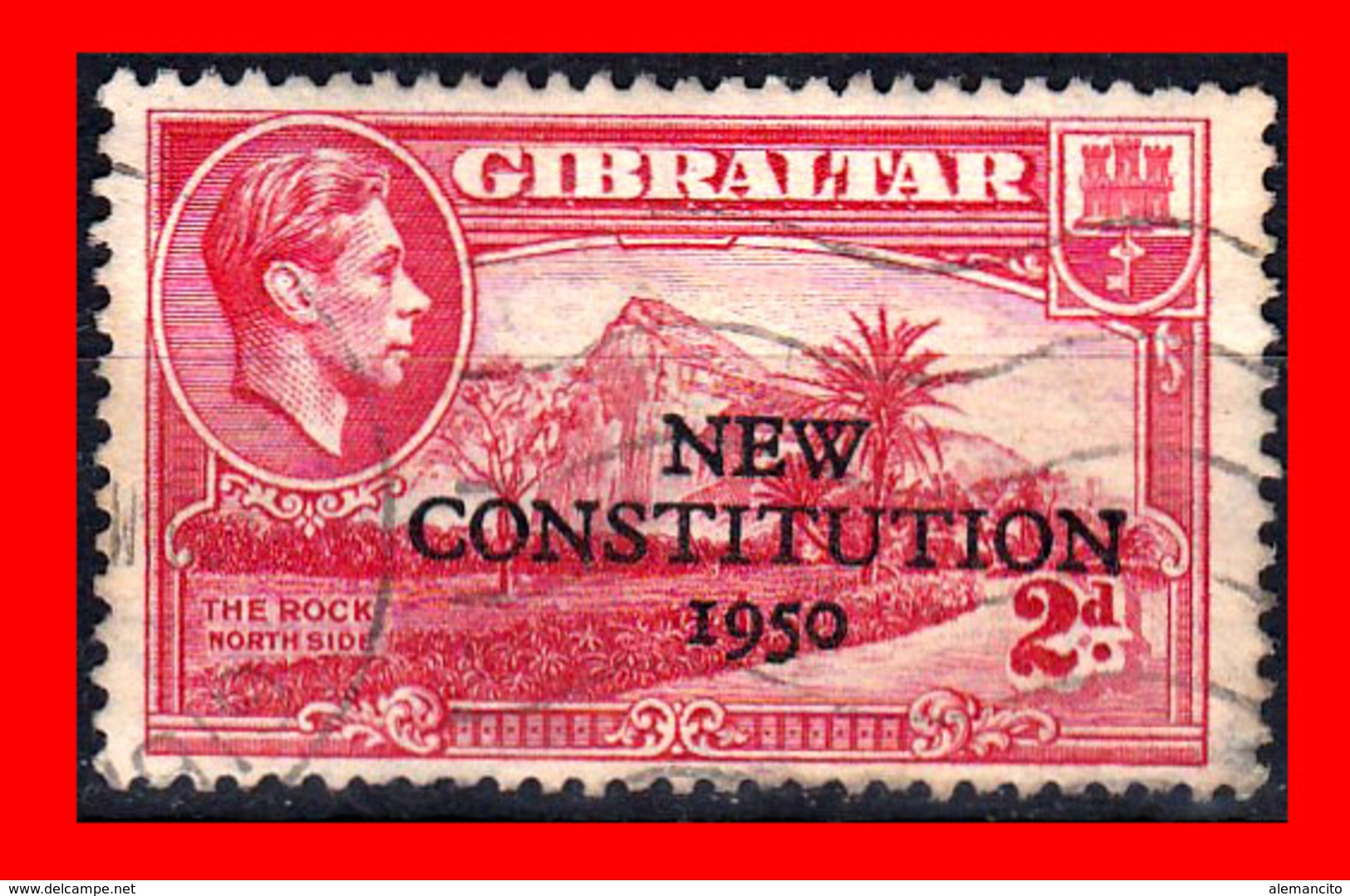 GIBRALTAR SELLOS AÑO 1950 OVERPRINTED "NEW CONSTITUTION 1950" - Gibraltar