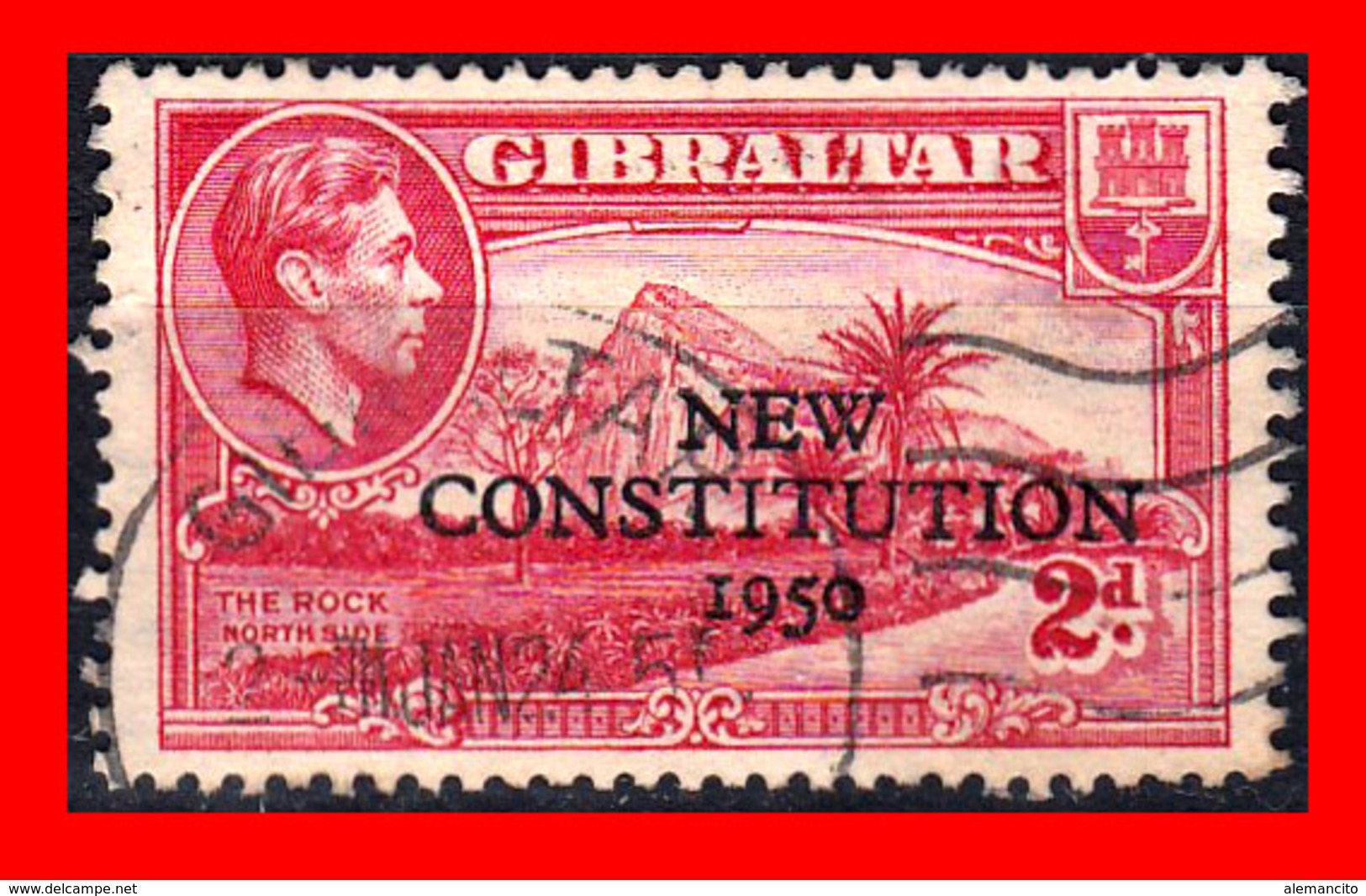 GIBRALTAR SELLOS AÑO 1950 OVERPRINTED "NEW CONSTITUTION 1950" - Gibraltar