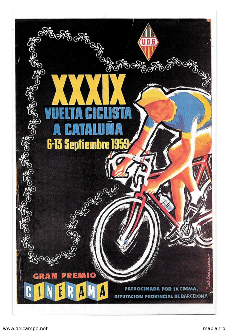 CARTE CYCLISME VOLTA CATALUÑA 1959 - Cyclisme