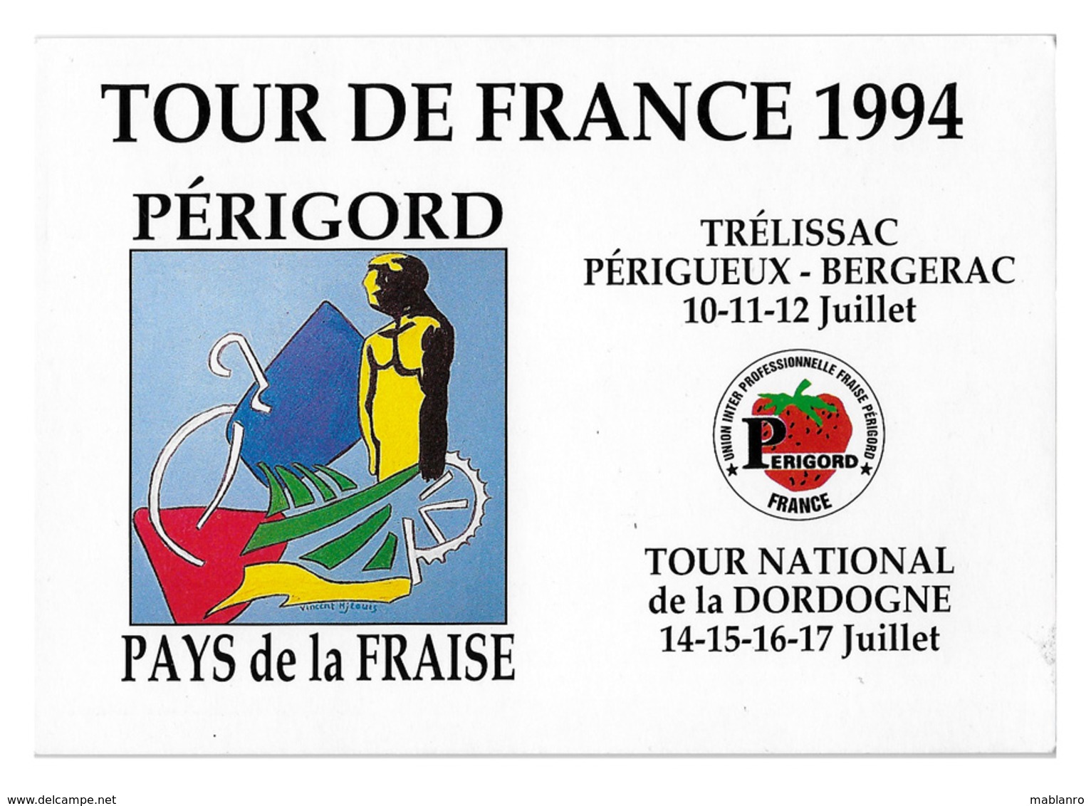 CARTE CYCLISME TOUR DE FRANCE 1994 - Cyclisme