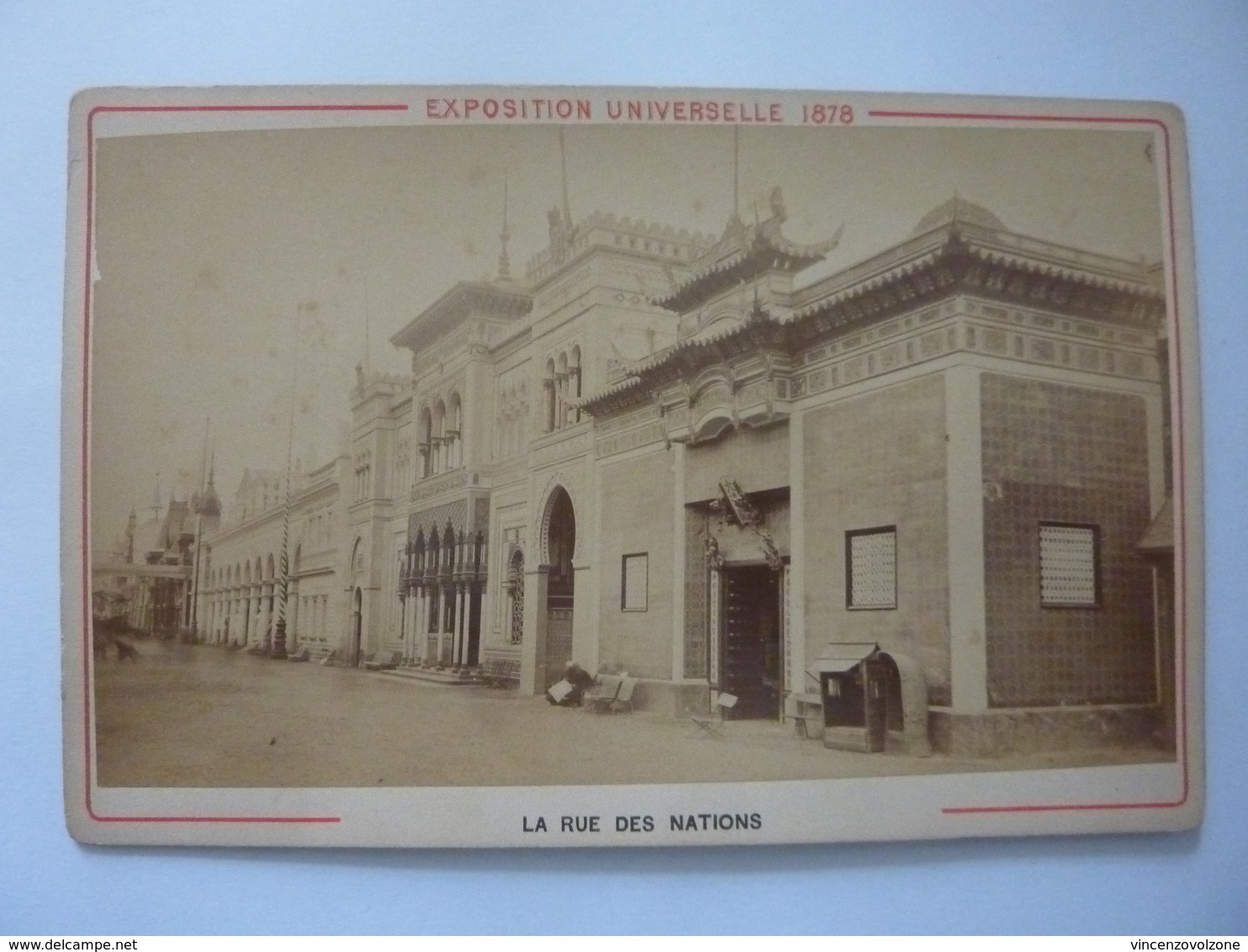 Fotografia All'Albumina "EXPOSITIONS UNIVERSELLE 1878 - LA RUE DE NATIONS" Ancienne Maison Matinet, Paris - Antiche (ante 1900)