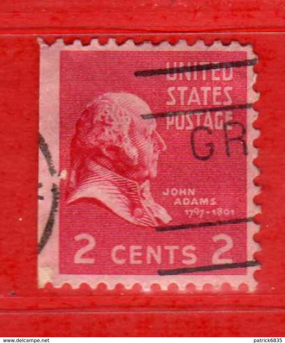 (Us2) USA °- 1938 - Série Courante, Présidents. J. Adams. 2 C. Yvert 371a.   USED.  Vedi Descrizione - Usados