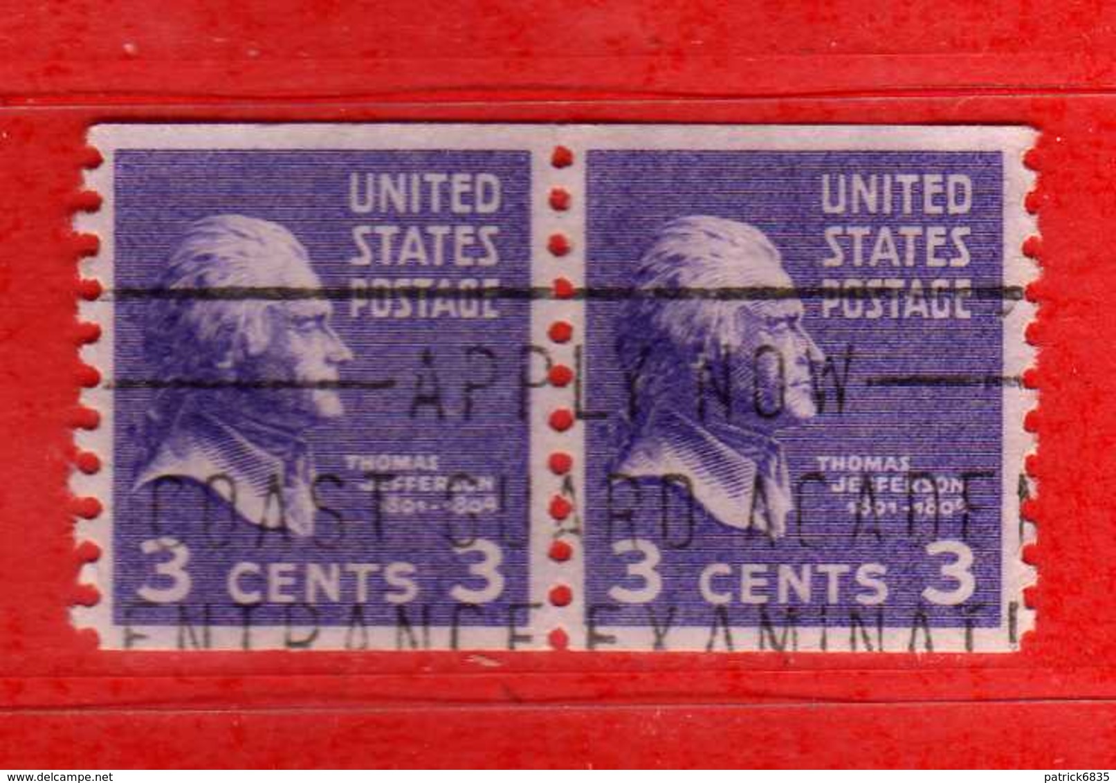 (Us2) USA °- 1938 - Série Courante, Présidents. T. Jefferson. 3 C. Yvert 372a.   USED.  Vedi Descrizione - Usati