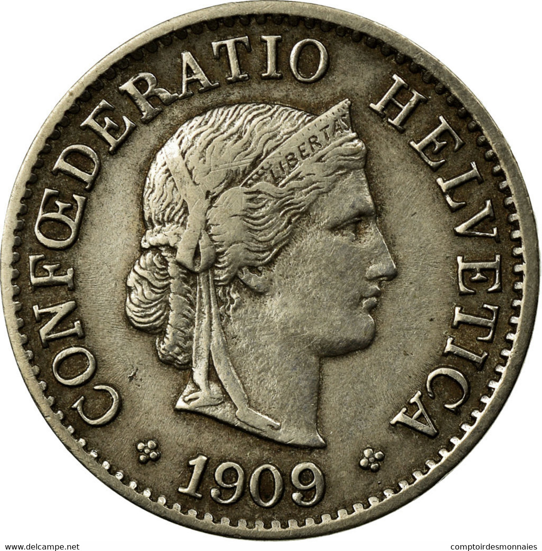 Monnaie, Suisse, 5 Rappen, 1909, Bern, TTB, Copper-nickel, KM:26 - Autres & Non Classés