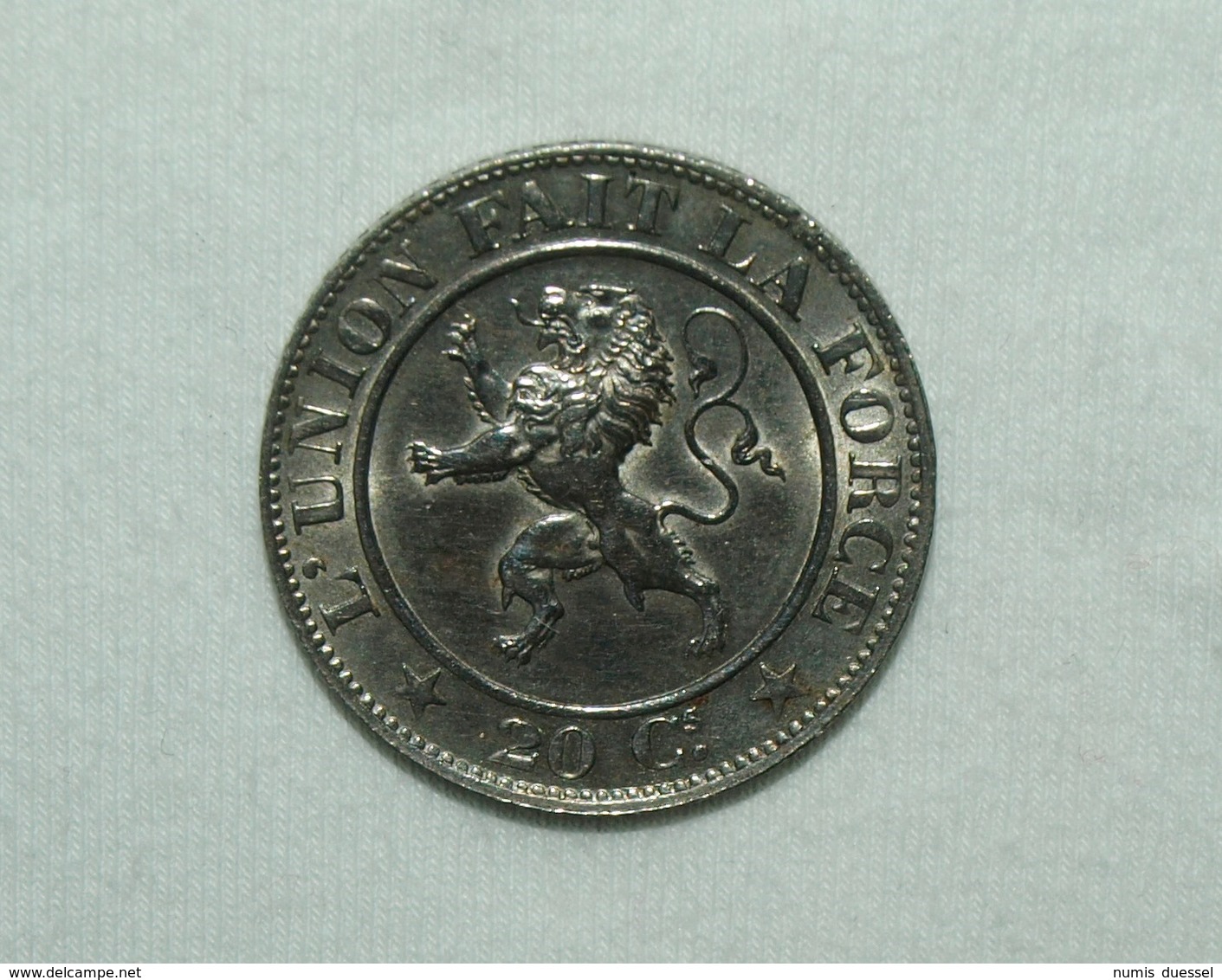 Belgien/Belgium Leopold I/Lion Rampant, 1861, 20 Centimes Funz/AU - 20 Centimes