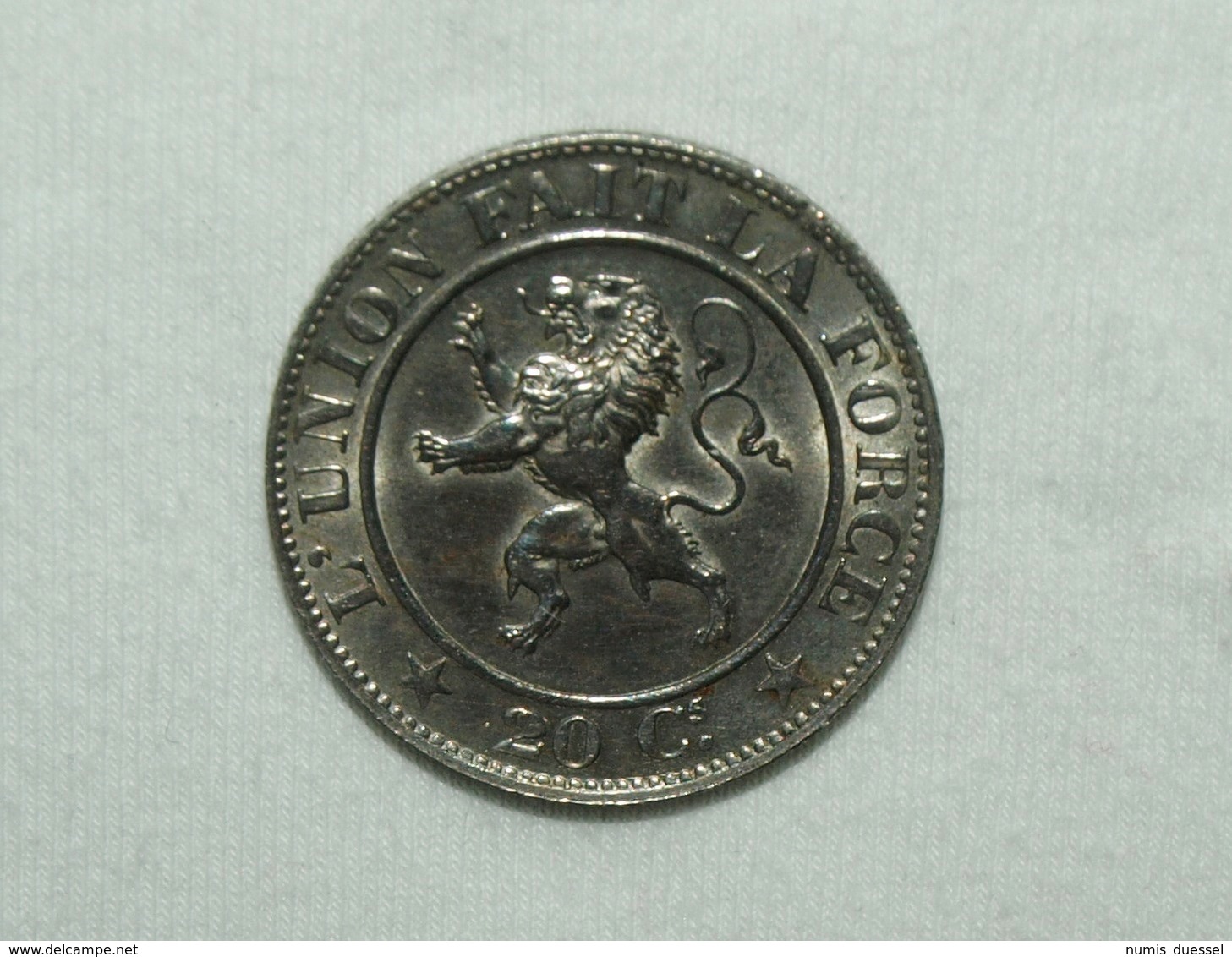 Belgien/Belgium Leopold I/Lion Rampant, 1861, 20 Centimes Funz/AU - 20 Centimes