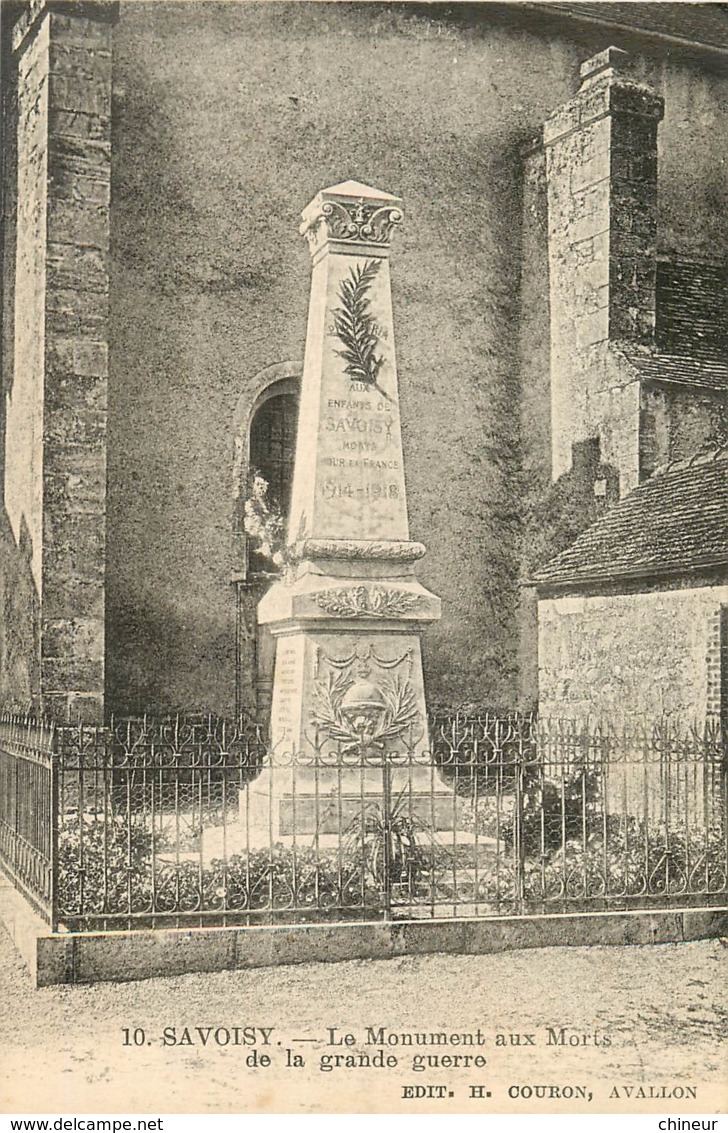 SAVOISY LE MONUMENT AUX MORTS DE LA GRANDE GUERRE - Autres & Non Classés