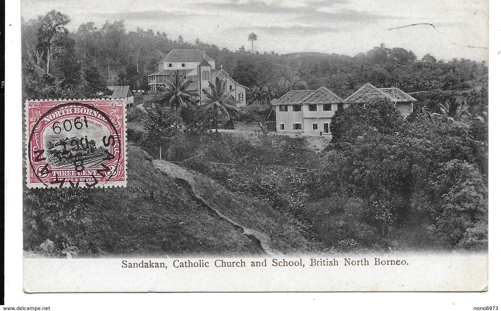 CPA PC British North Borneo Sandakan Catholic Church And School 1909 Malaysia - Malaysia