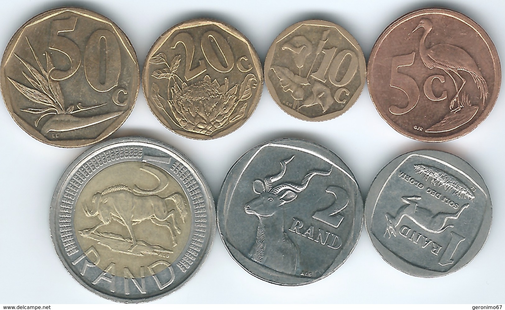 South Africa - 2010 - 5, 10, 20 & 50 Cents; 1, 2 & 5 Rand - Afrique Du Sud